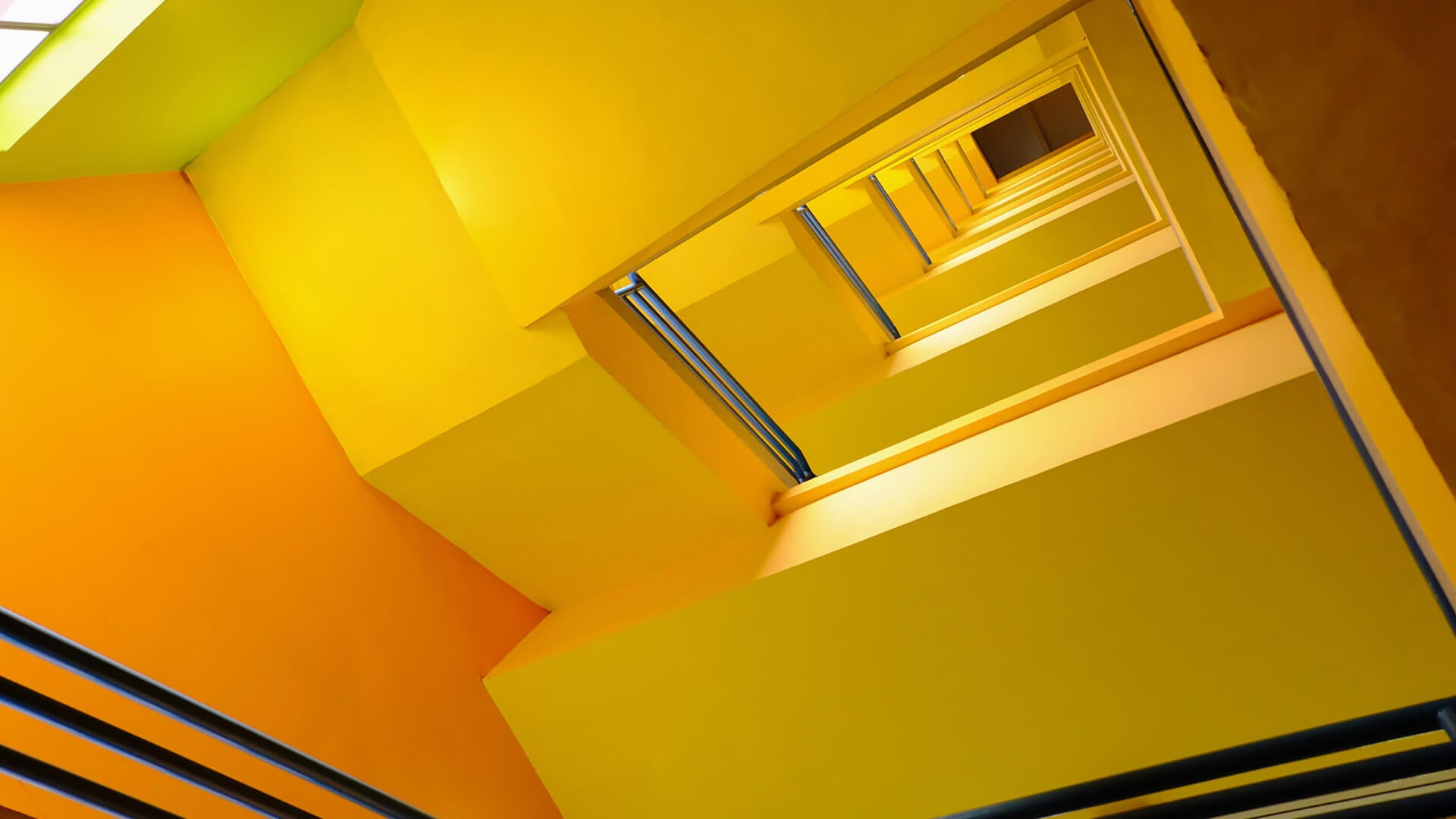 yellow stair alcove